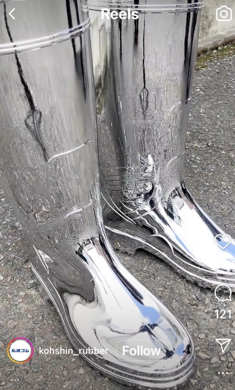 Shiny Silver Boots